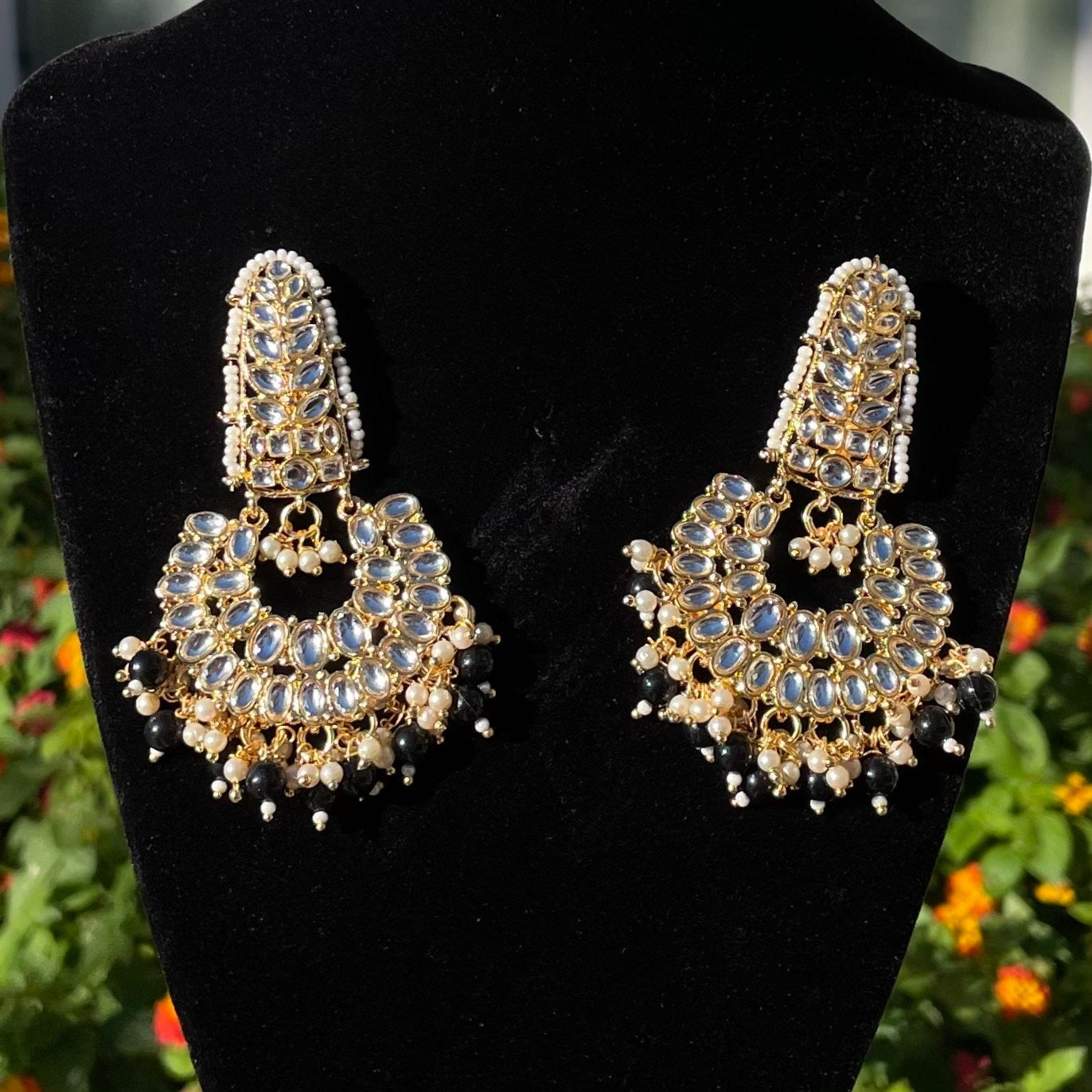 Black Kundan Earring