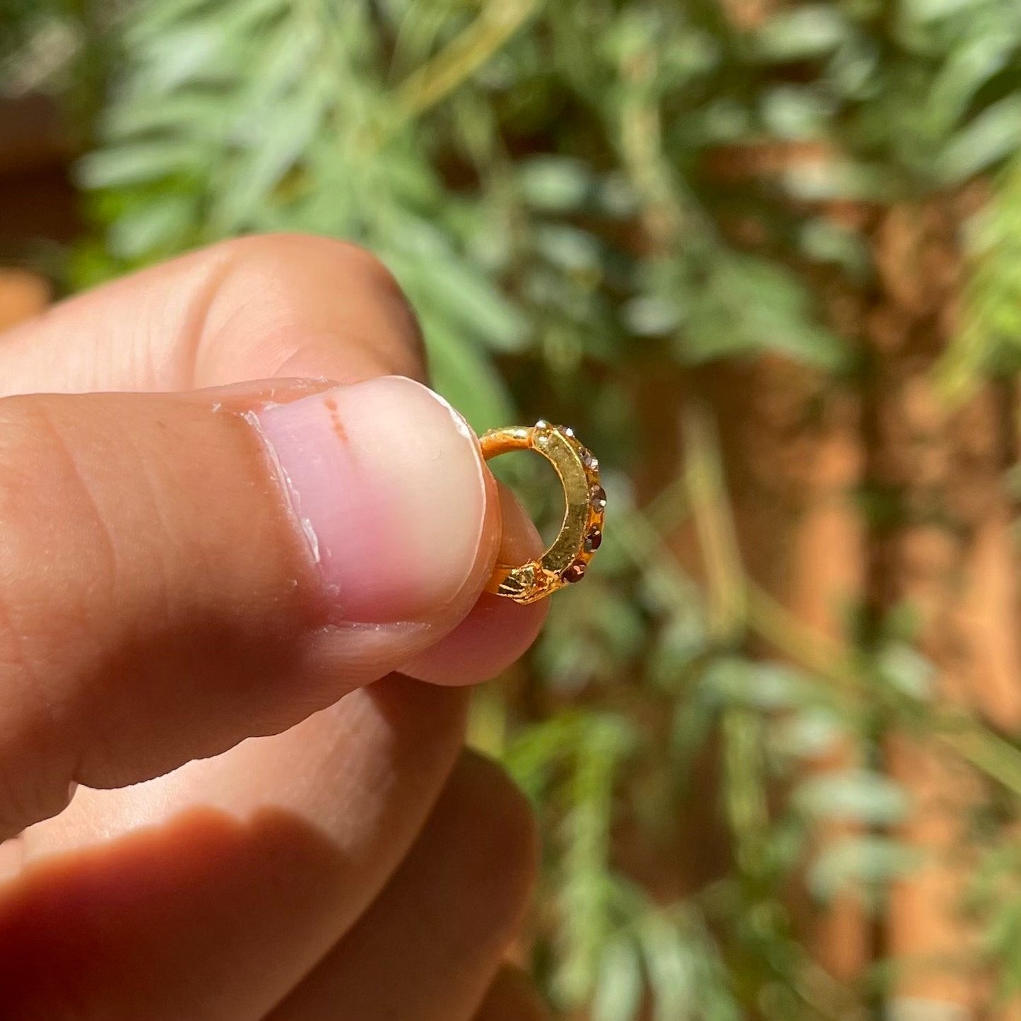 Gold with Gold Rhinestone Nose Ring