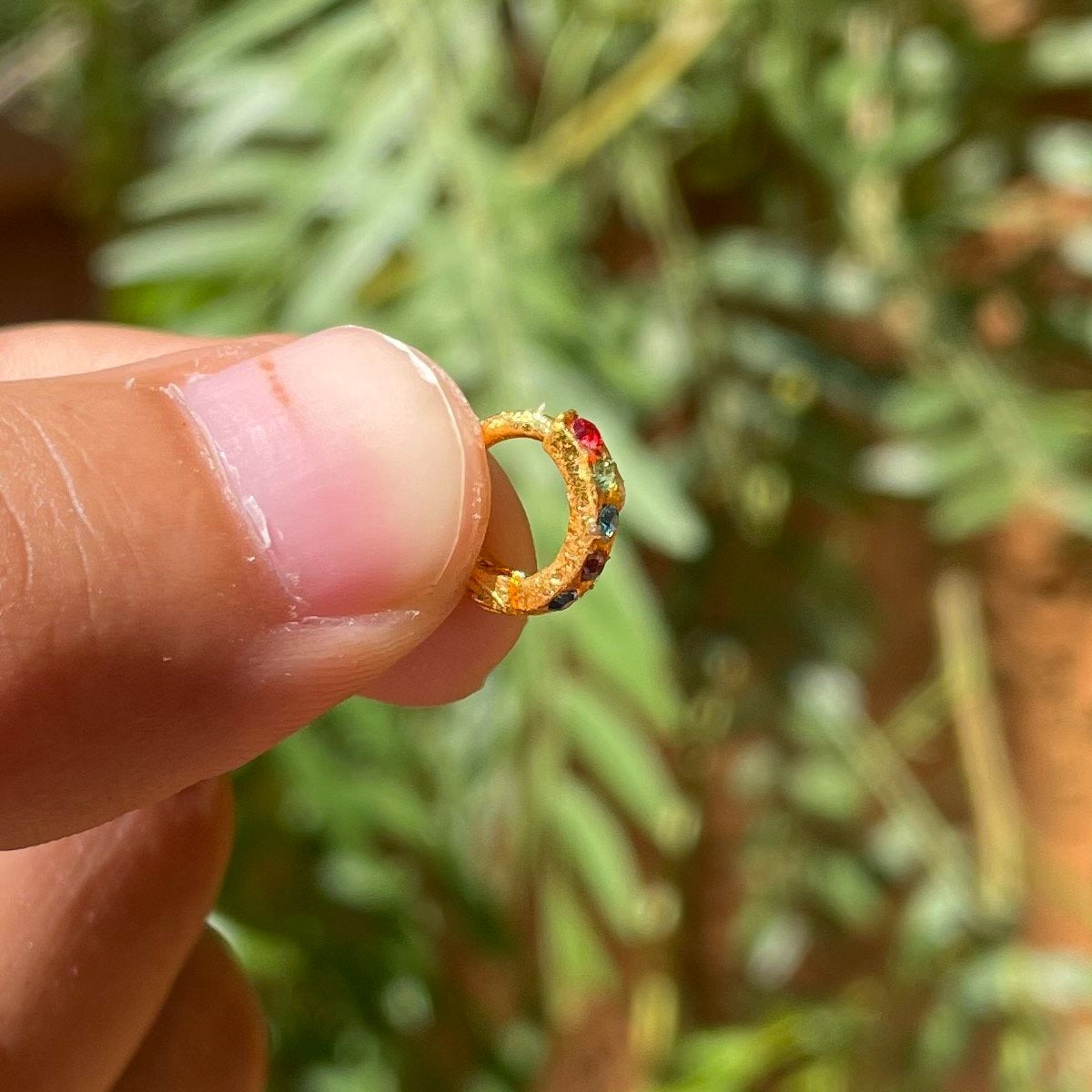 Multicolor Locked Nose Ring