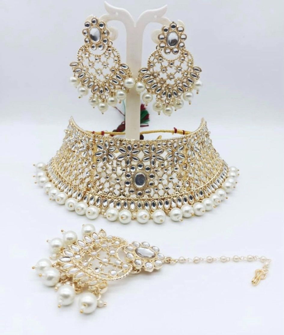 White Kundan Choker Set