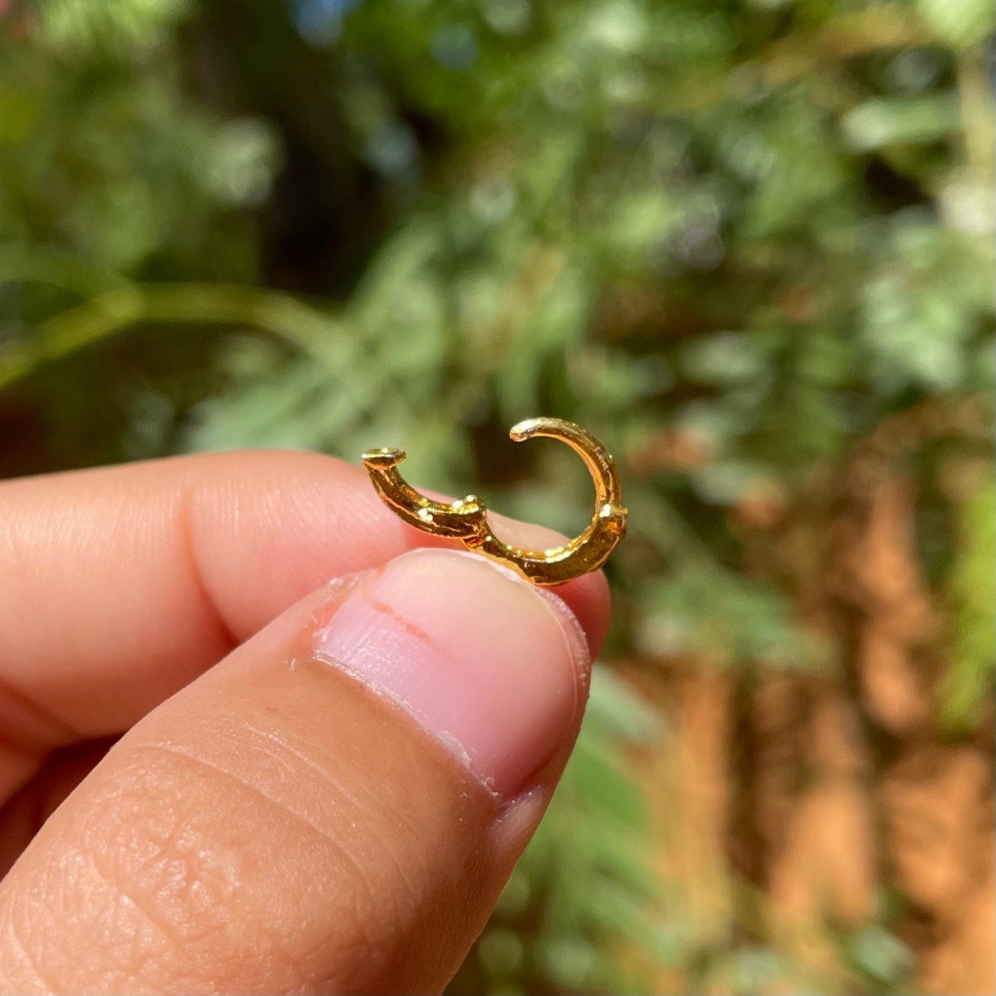 Gold with Gold Rhinestone Nose Ring