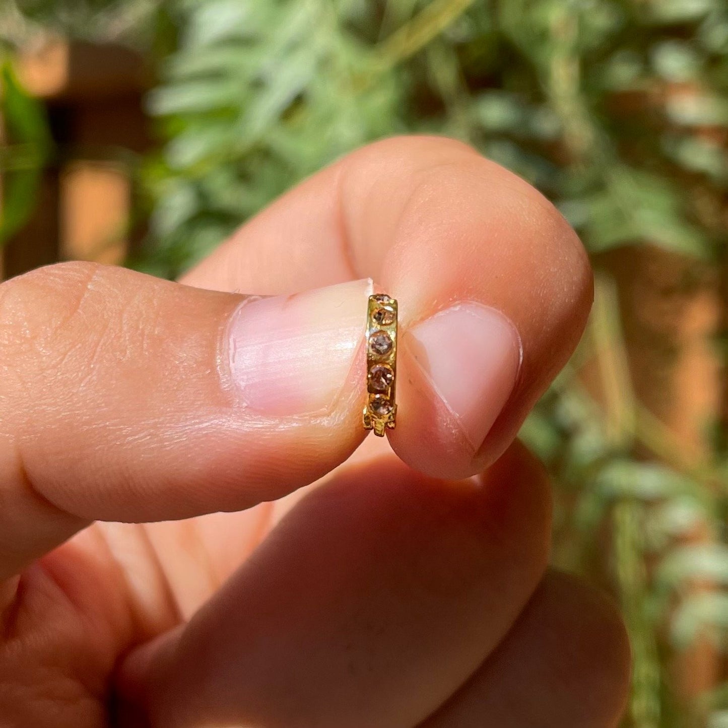 Gold with Gold Rhinestone Nose Ring