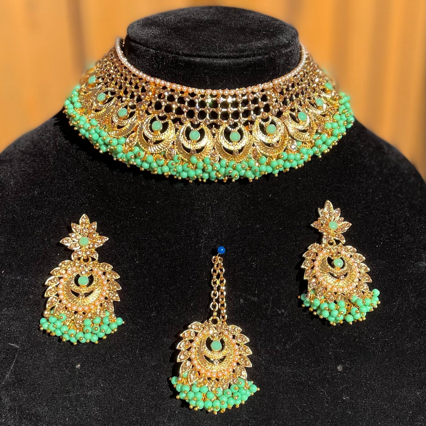Aqua Green Mint Gucha Choker Set