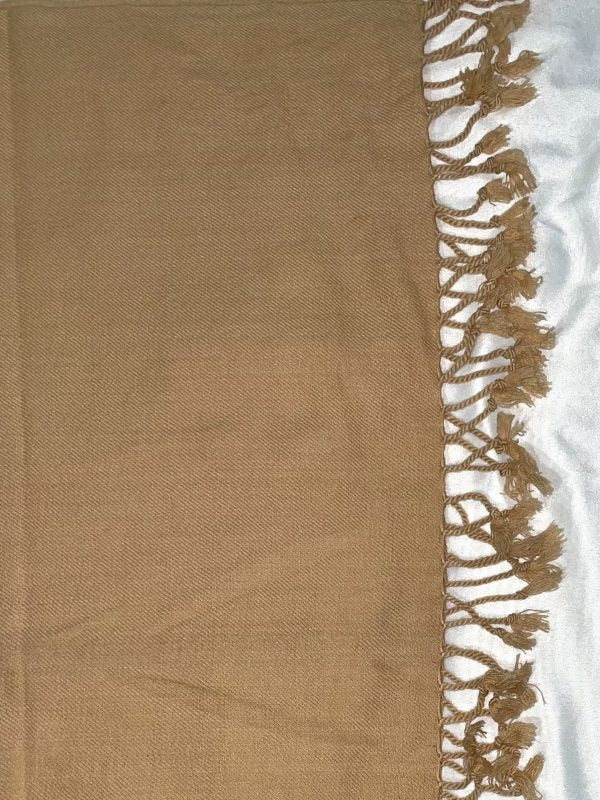Unisex Beige Wool Shawl