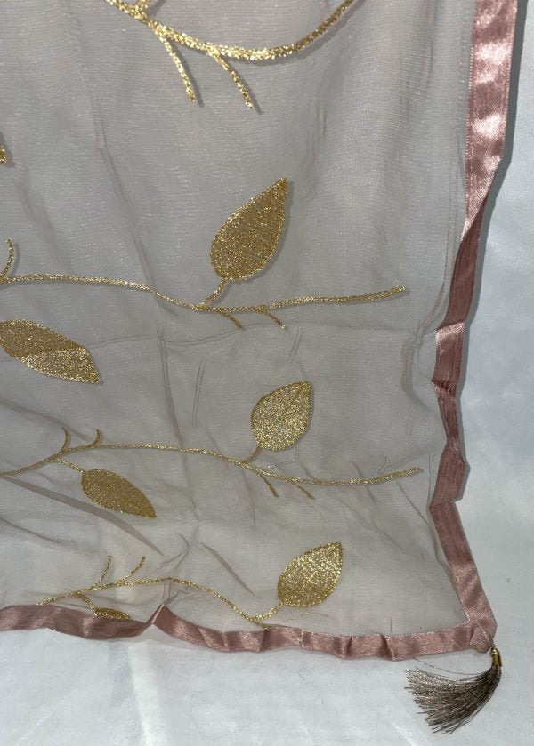 Purple Net Zari Dupatta