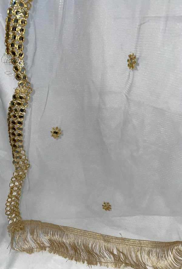 White Net Zari Dupatta