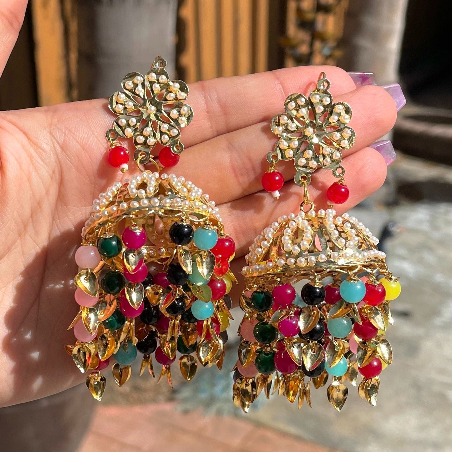 Multicolor Pippal Pathi Jadaoo Necklace Set