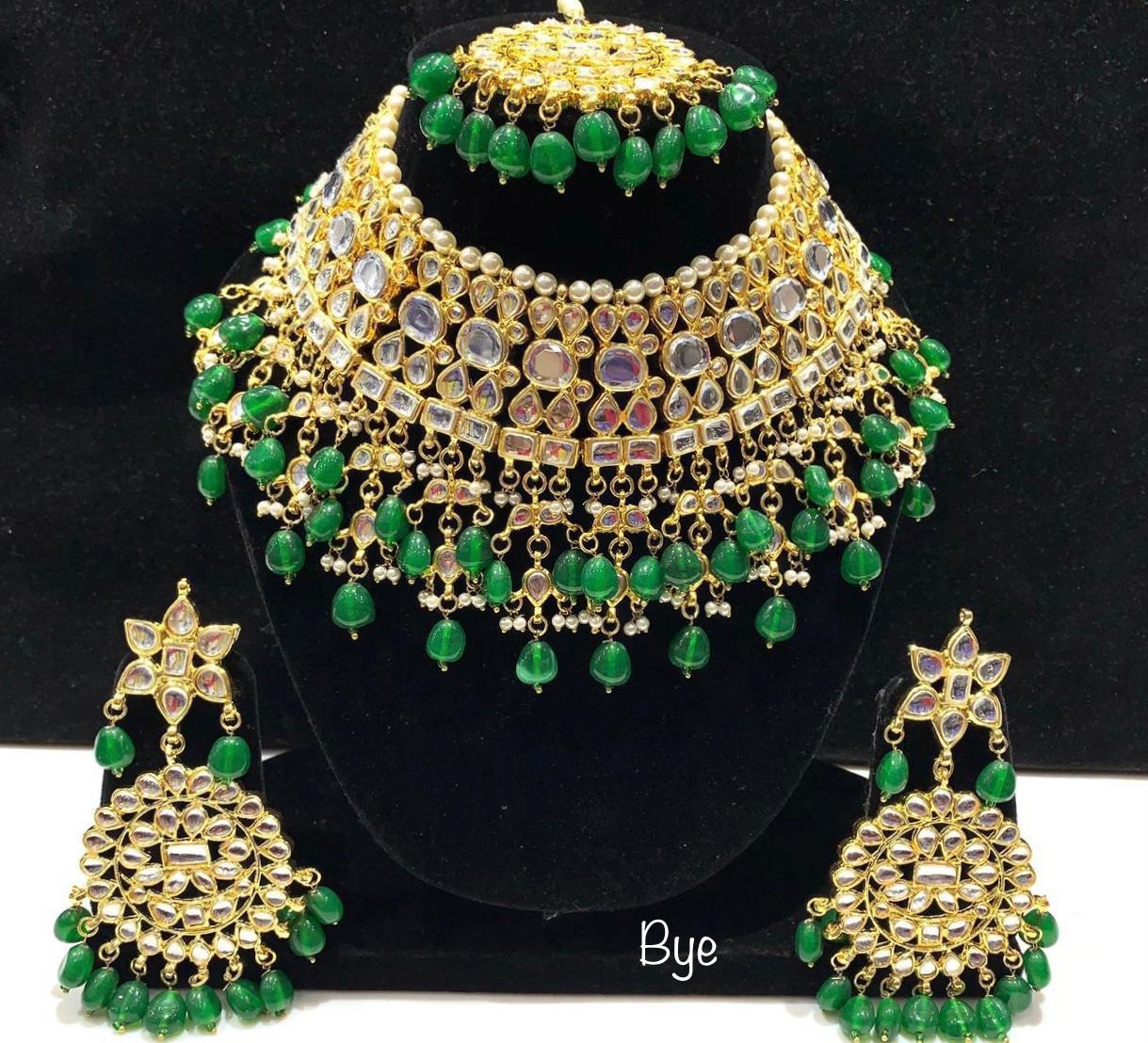 Green Kundan Necklace Set