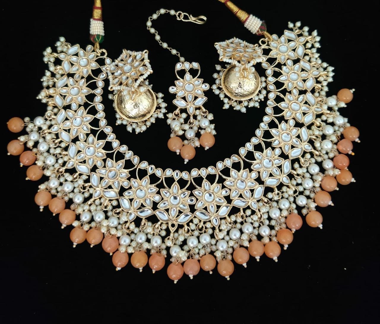 Light Orange/Peach Necklace Set