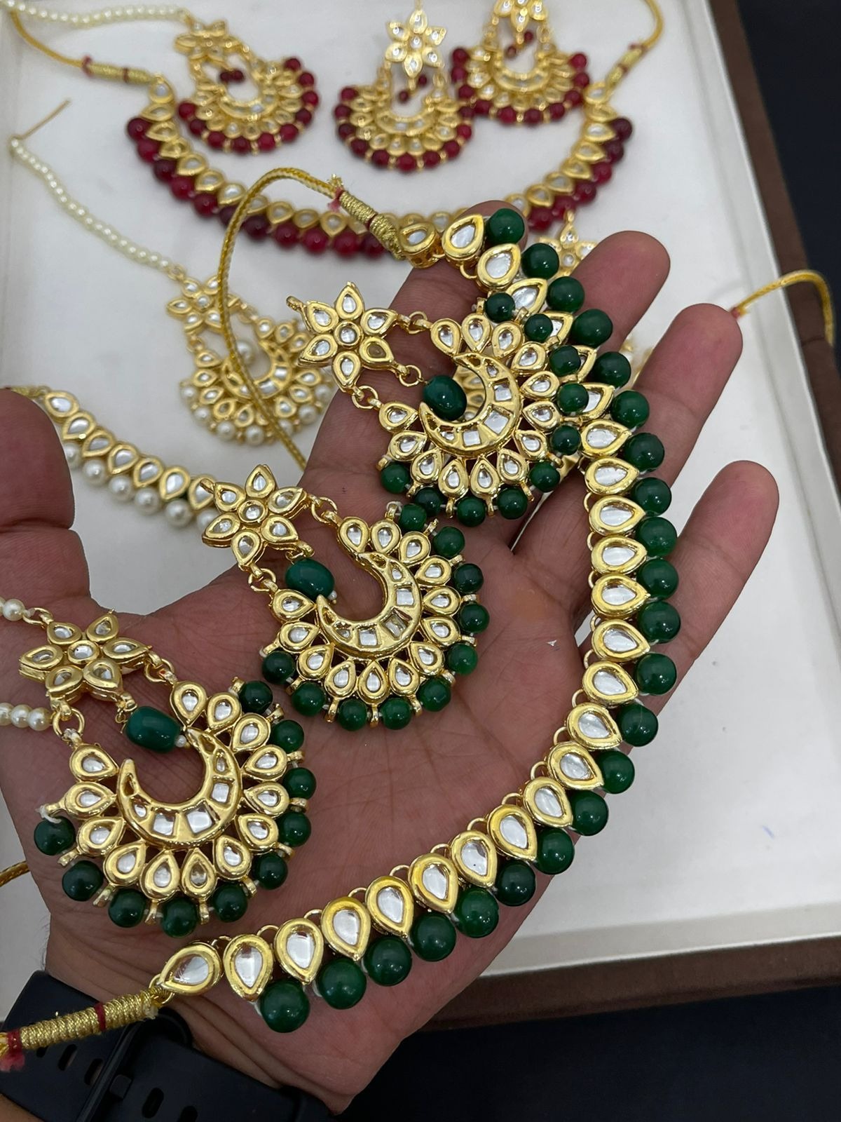 Green Kundan Necklace Set