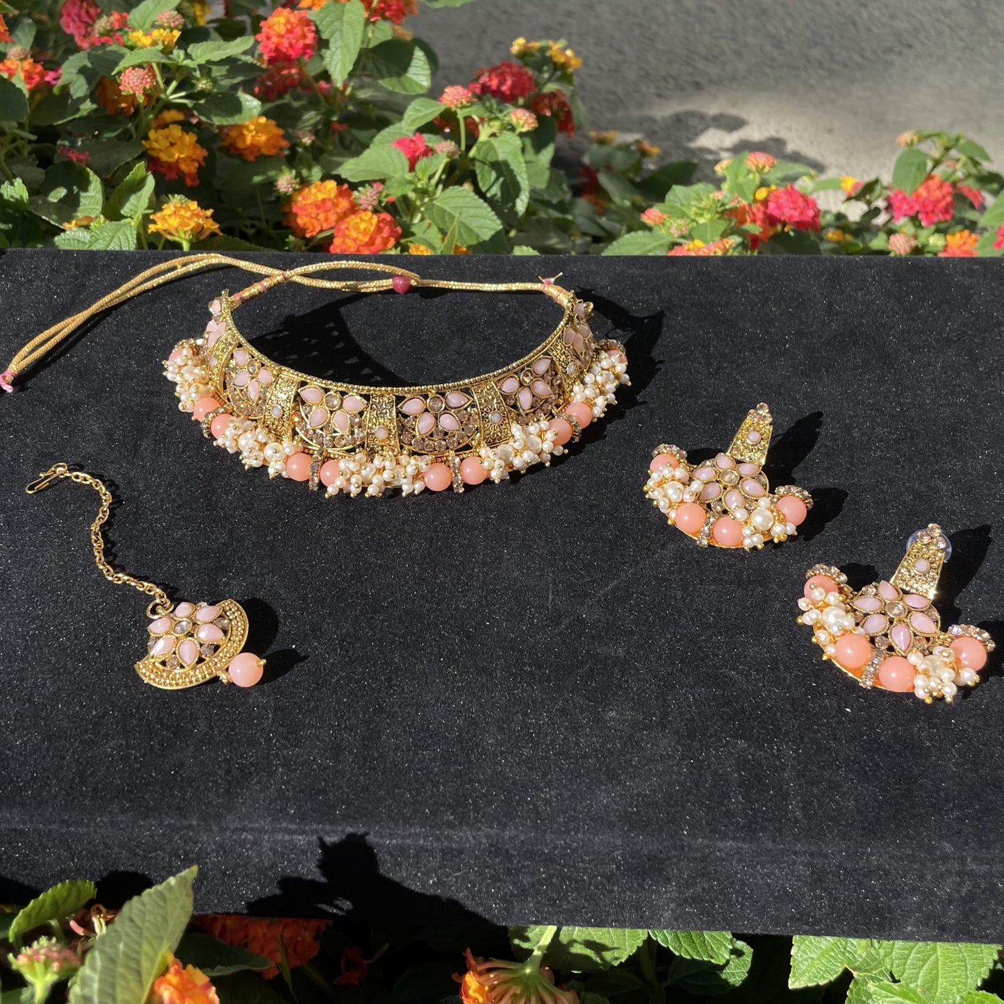 Peach Choker Set