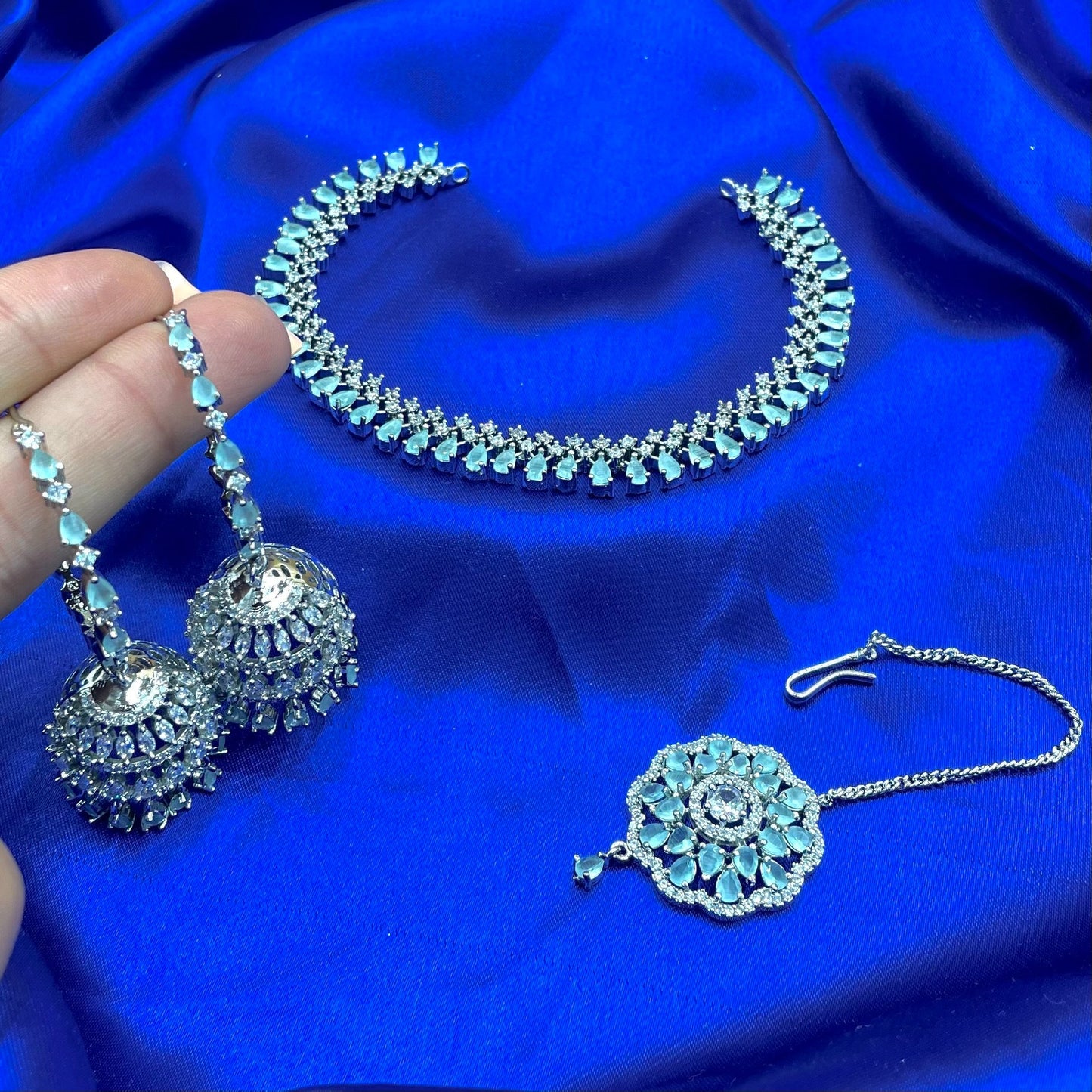 Mint American Diamond Set