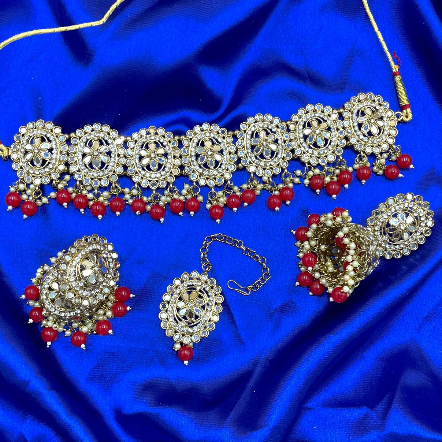 Red Mirror Choker Set