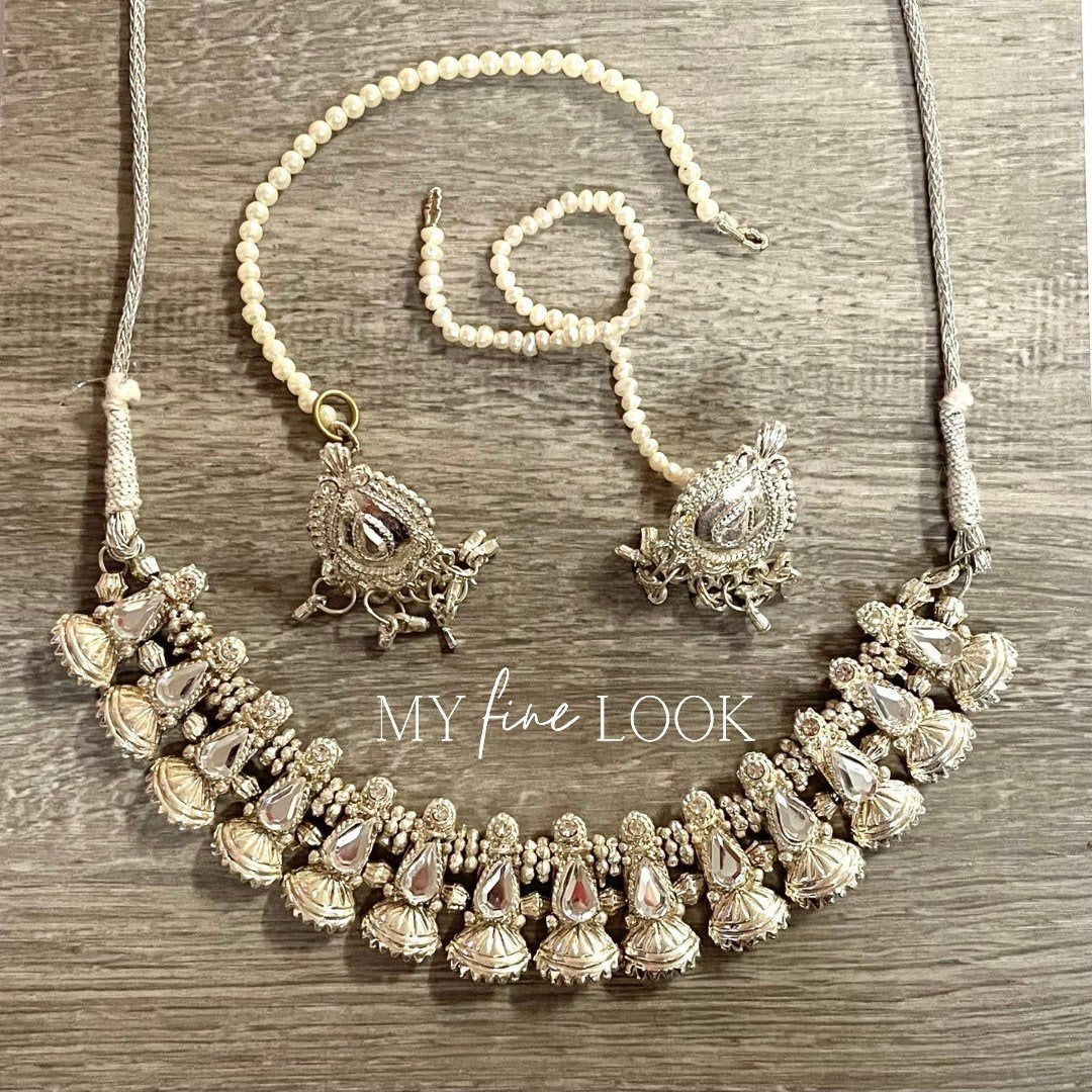 Silver and Kundan Set