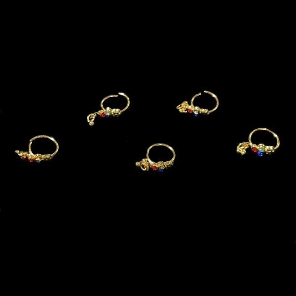 Multicolor Jhumki Nose Ring