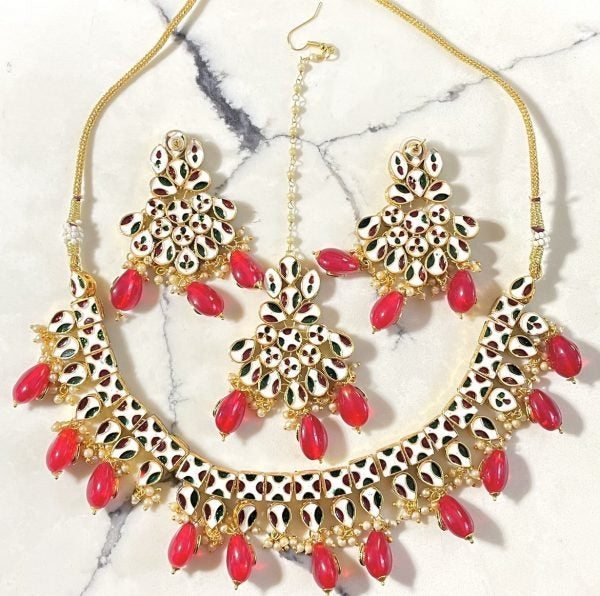 Kundan and Meena Choker Set
