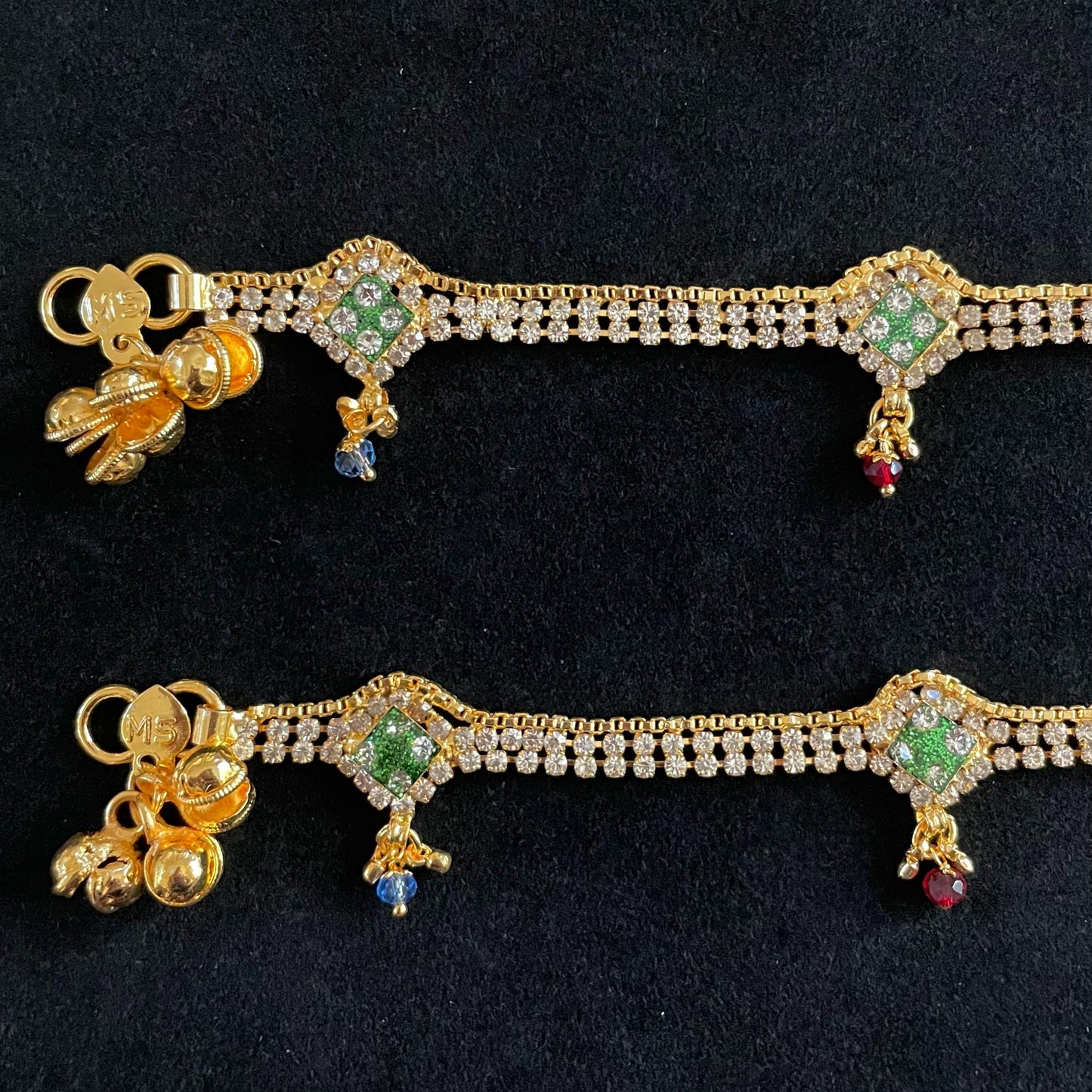 Green Gold Anklets