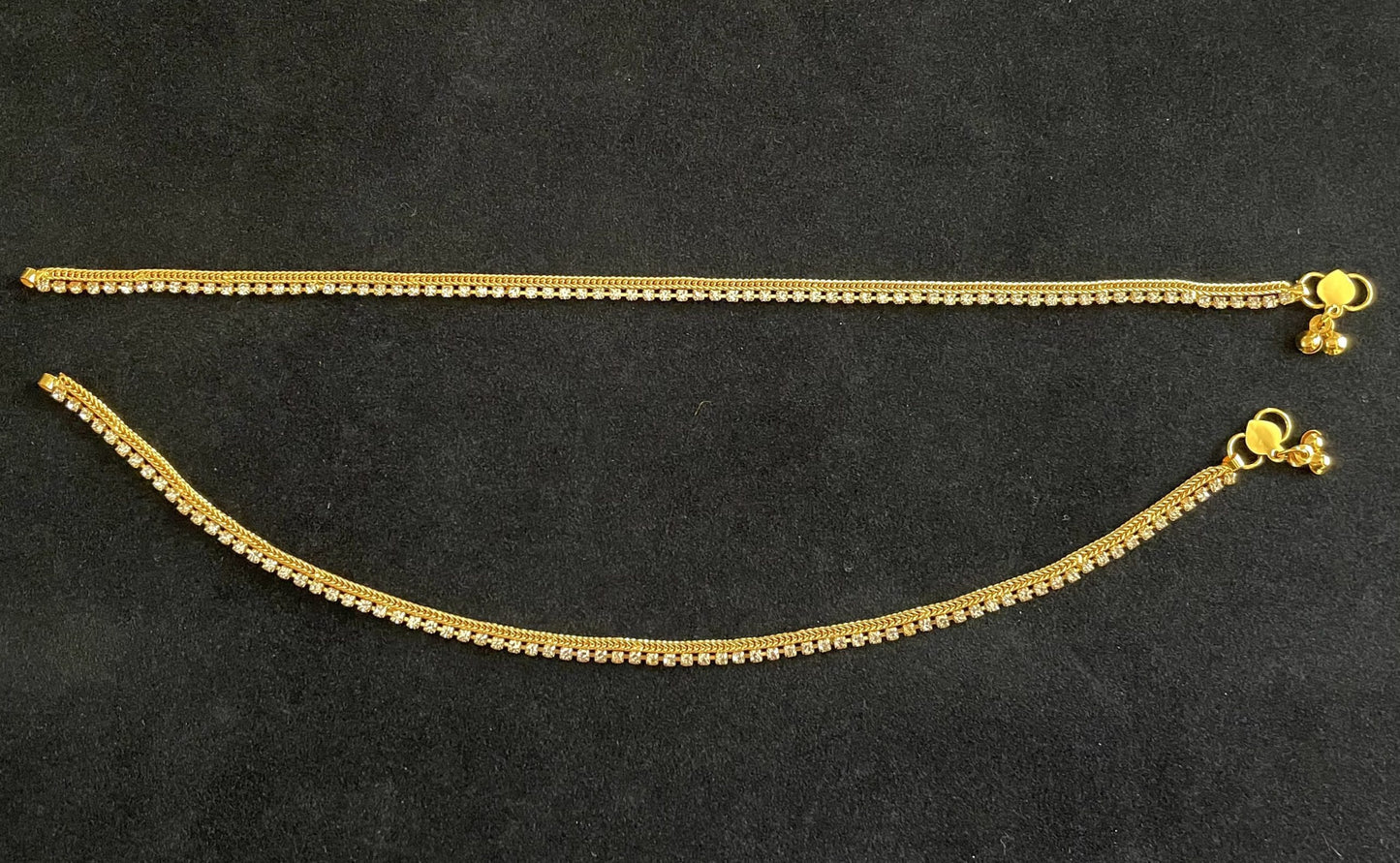Gold Rhinestone Anklets