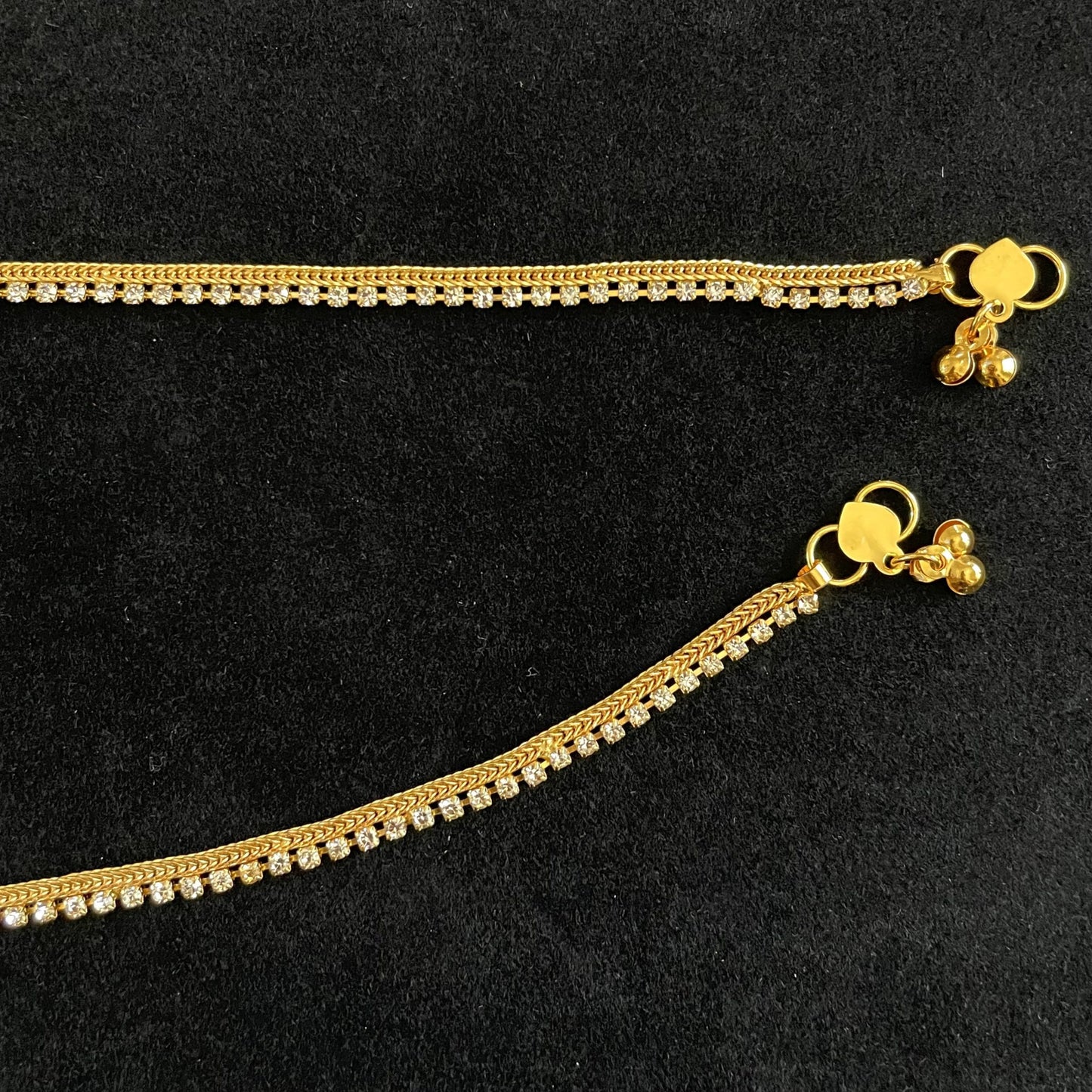 Gold Rhinestone Anklets