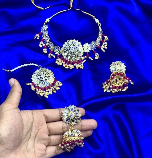 Mirror Pippal Pathi Choker Set