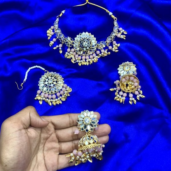 Mirror Pippal Pathi Choker Set