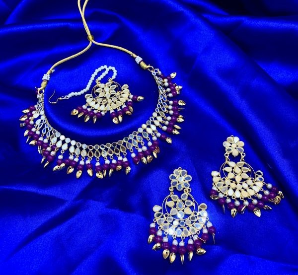 Mirror Pippal Pathi Necklace Set
