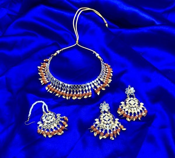 Mirror Pippal Pathi Necklace Set