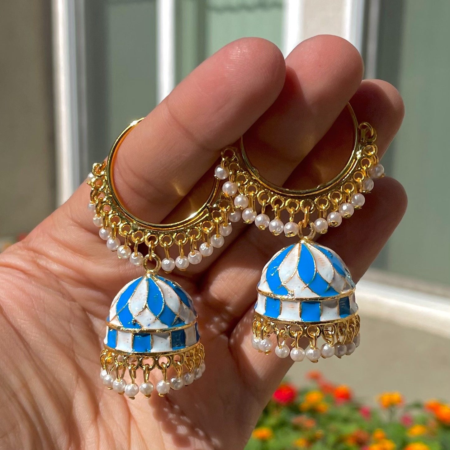 Blue Hoop Jhumki