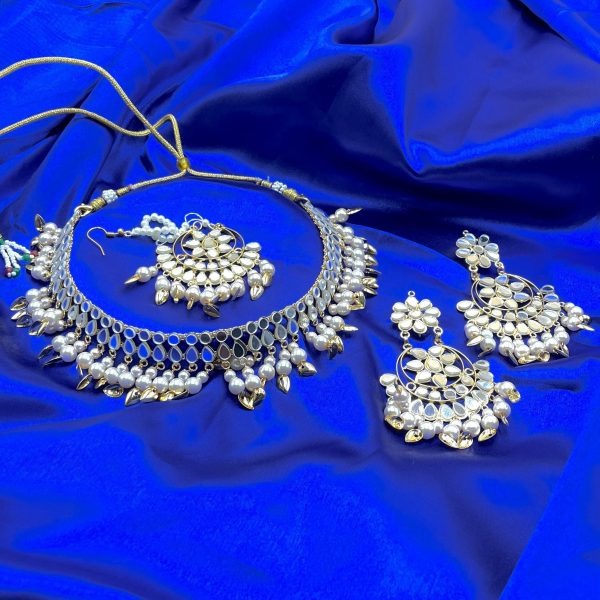 Mirror Pippal Pathi Necklace Set