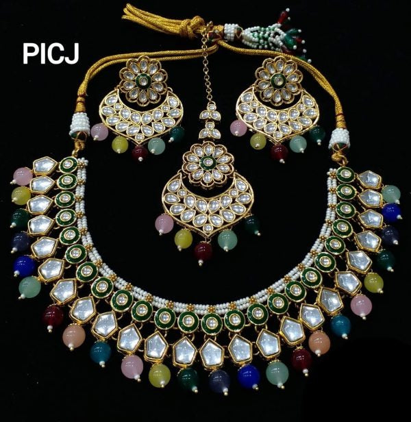 Handmade Kundan/Meena Necklace set