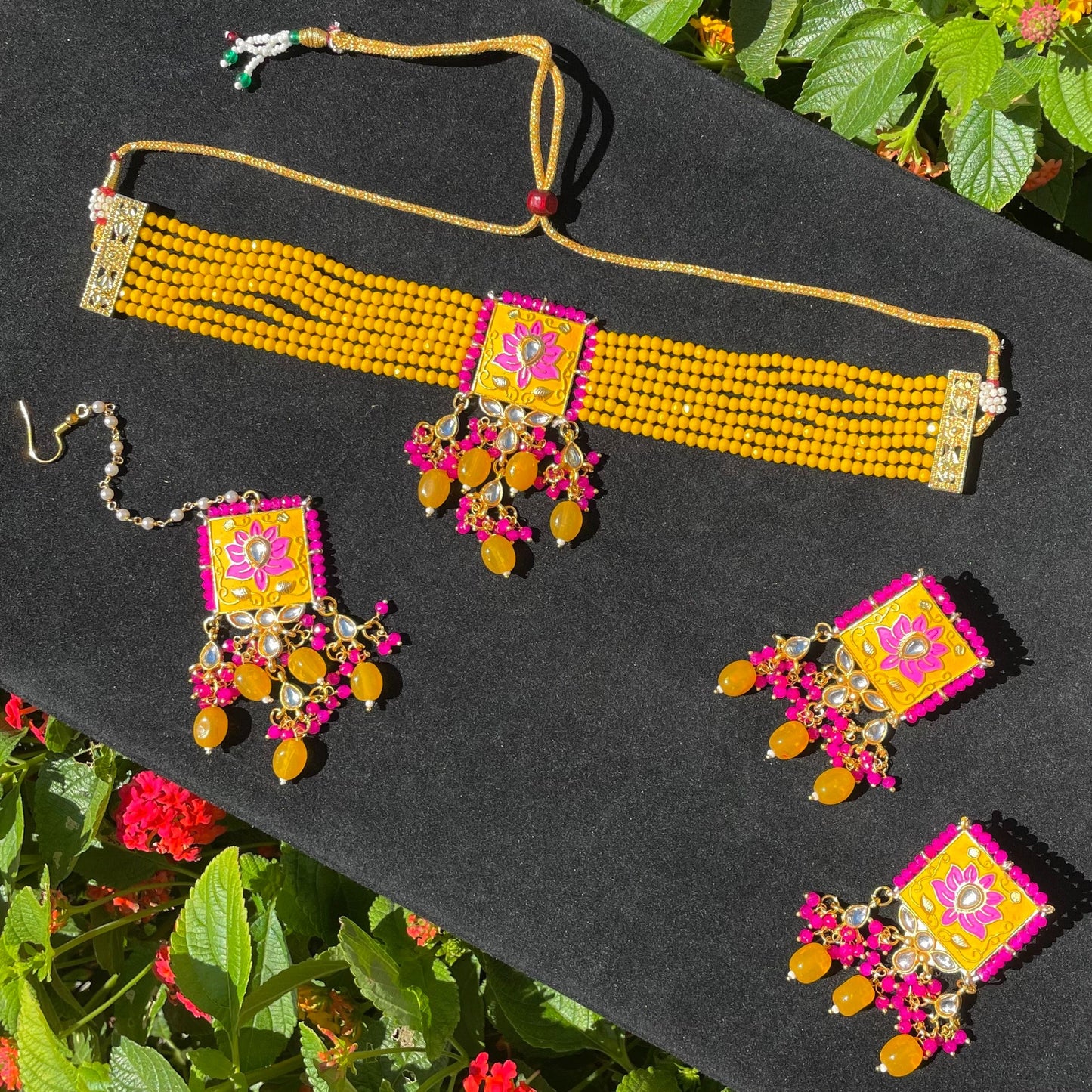 Mustard & Rani Choker Set
