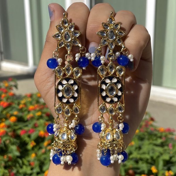 Blue Kundan and Meena Choker Set