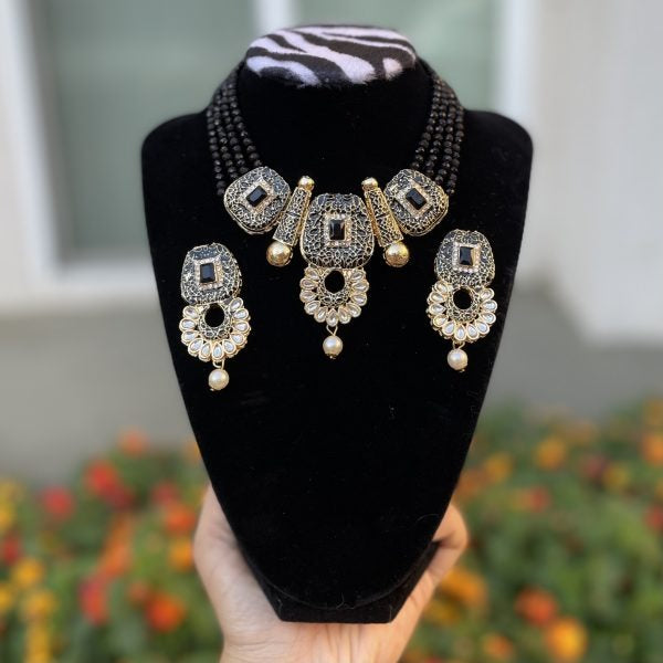 Kundan and Meena Necklace Set (many colors)
