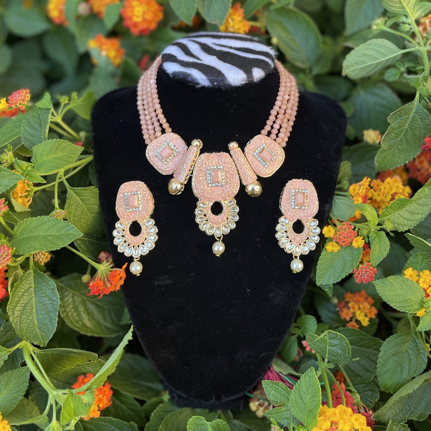 Kundan and Meena Necklace Set (many colors)