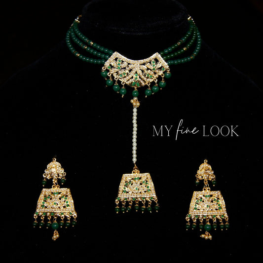 Green and Gold Choker Set