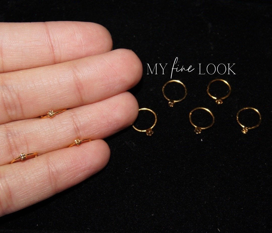 Single Stone Gold Nose Ring