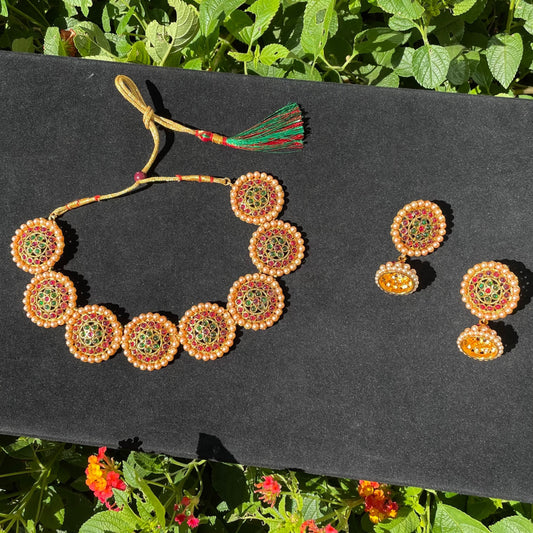 Multicolor Choker/Necklace Set