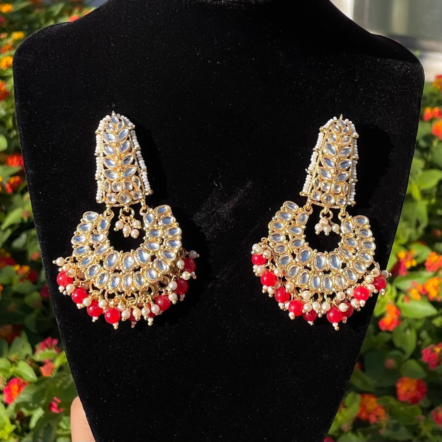 Red Kundan Earrings