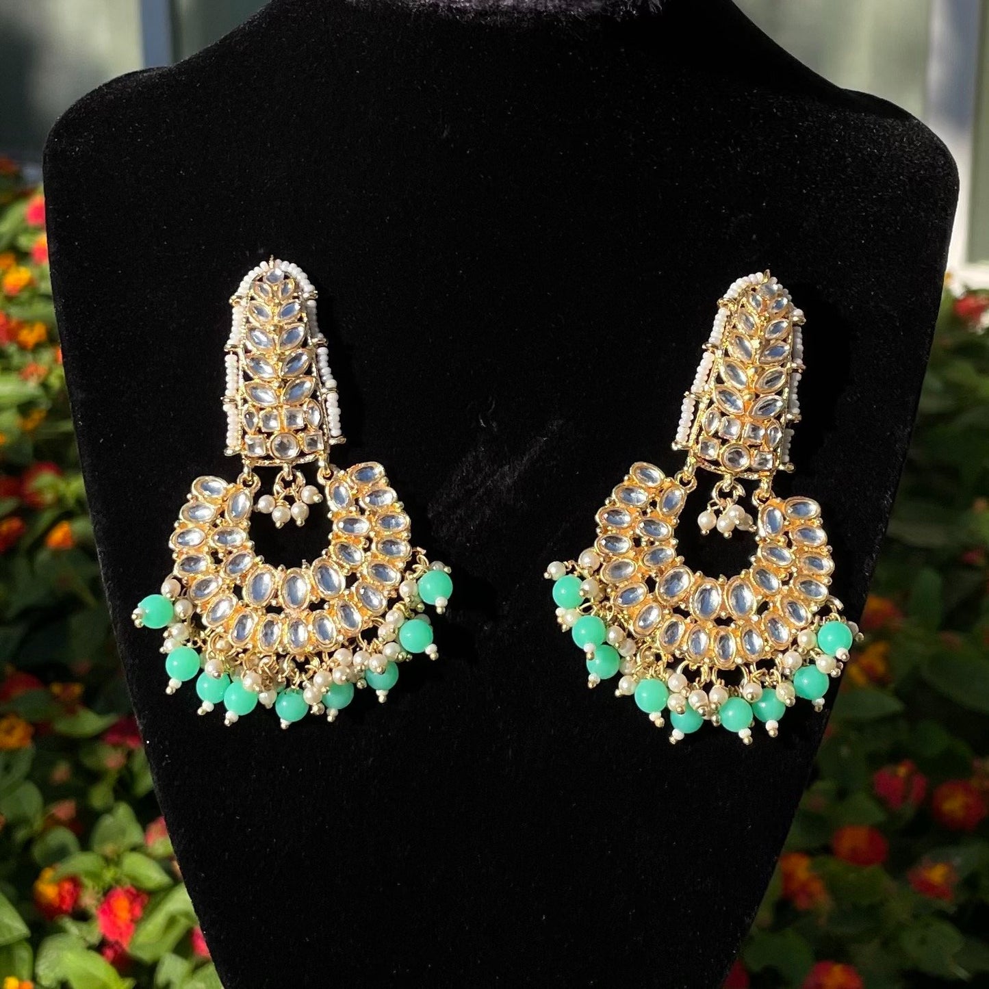 Turquoise Kundan Earrings