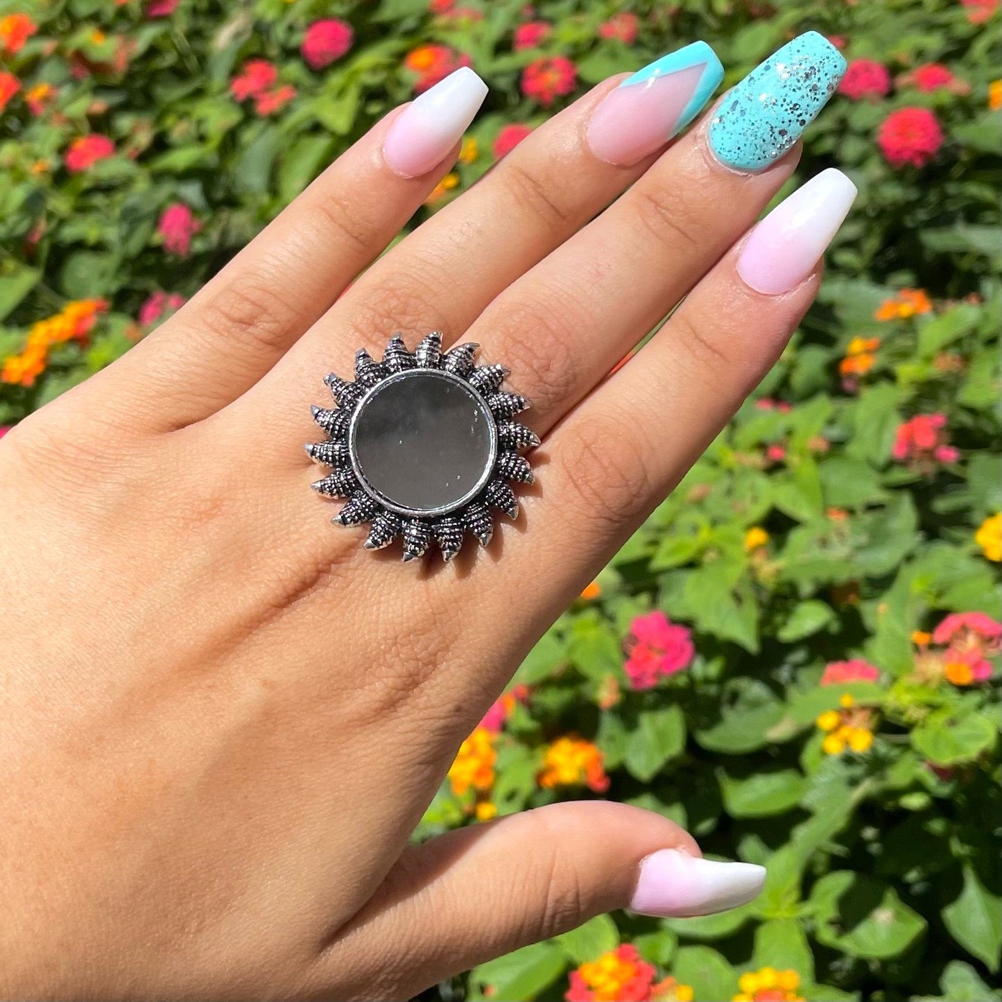 Silver Mirror Adjustable Ring