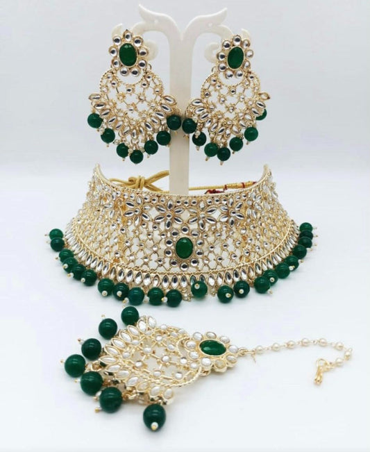 Green Kundan Choker Set