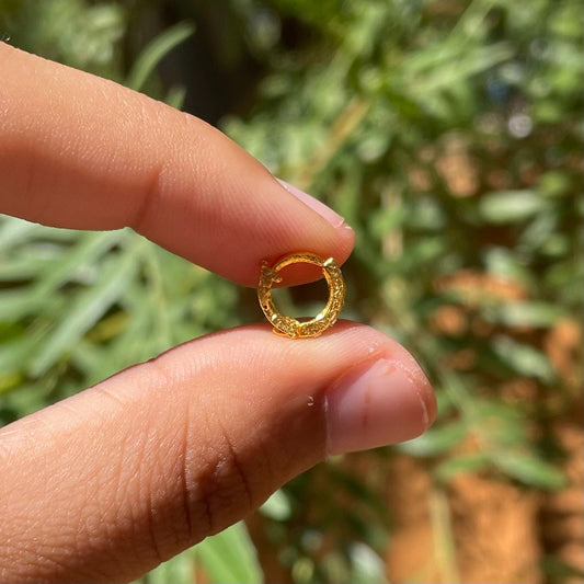 Gold with Silver Rhinestone Nose Ring