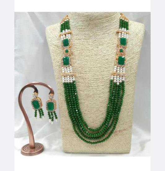 Green Long Necklace Set