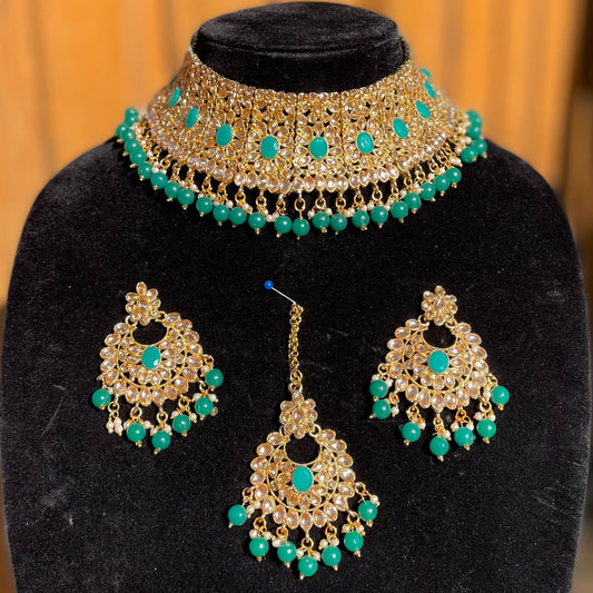 Green Kundan Choker Set