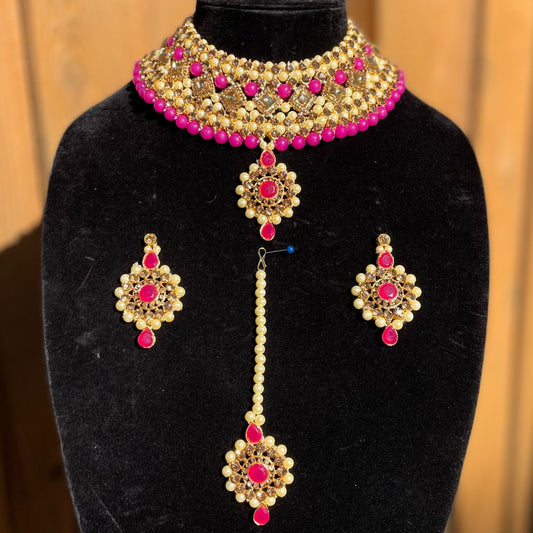 Magenta Pink Necklace Set