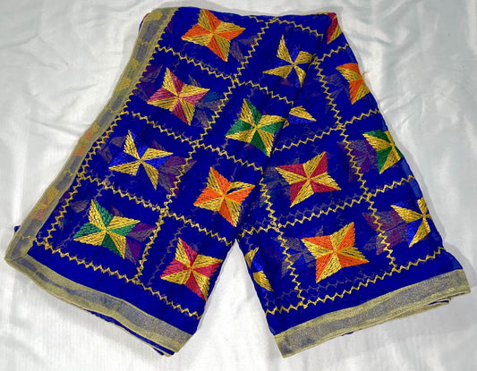 Blue Phulkari Dupatta
