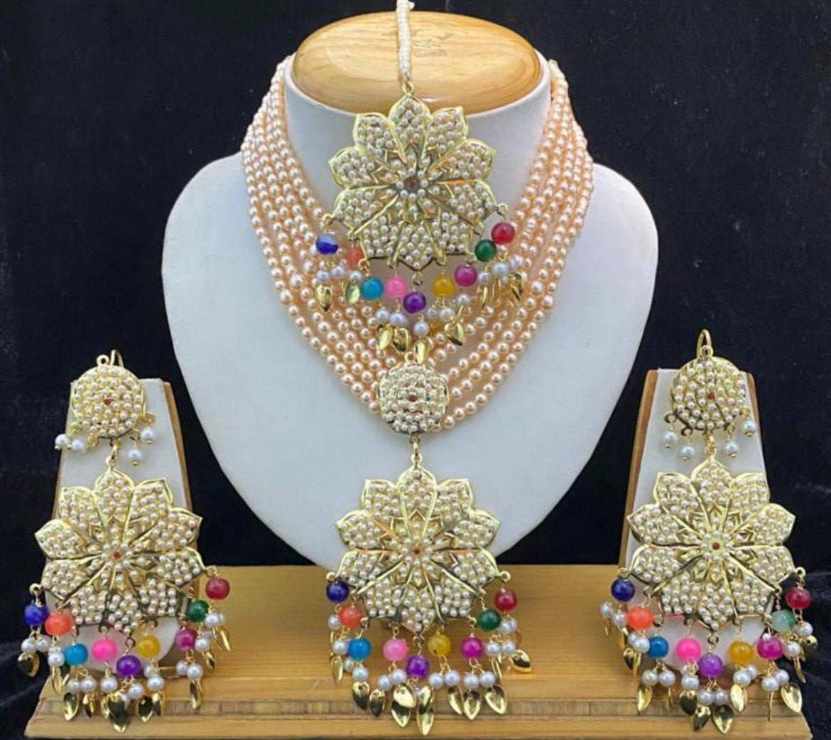 Golden Multicolor Necklace Set