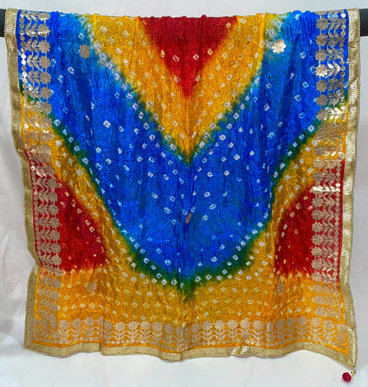 Multicolor Rajasthani Bandhej Dupatta