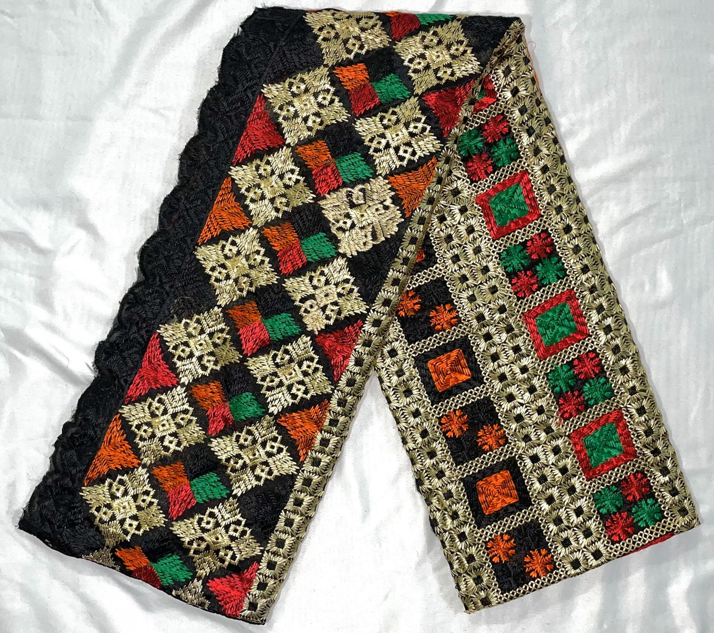 Multicolor Black Phulkari