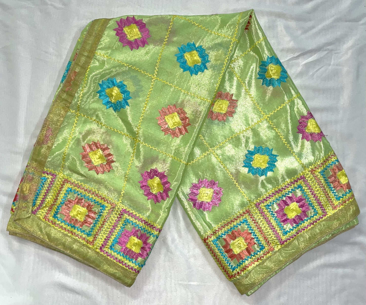 Pistachio Green Phulkari Dupatta